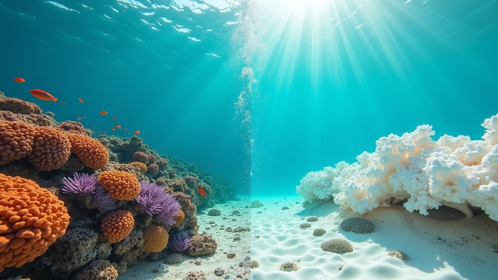 coral bleaching from warming
